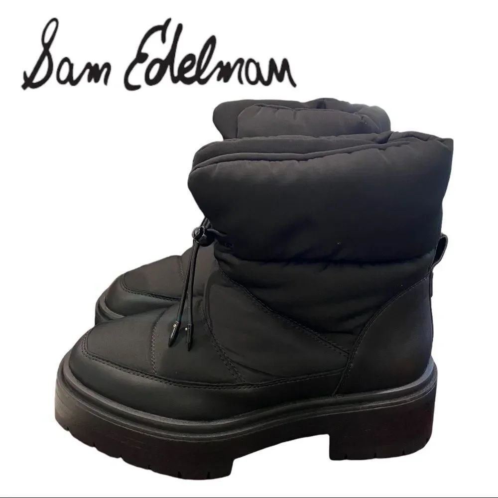 NEW Sam Edelman Women's Lakyn Cold-Weather Black Boots 7 7.5